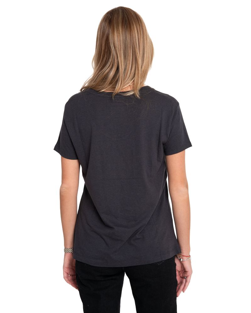 Polera-Manga-corta-Casual-Mujer-CATERPILLAR-SCRIPT-V-NECK-TEE-NEGRO-CAT