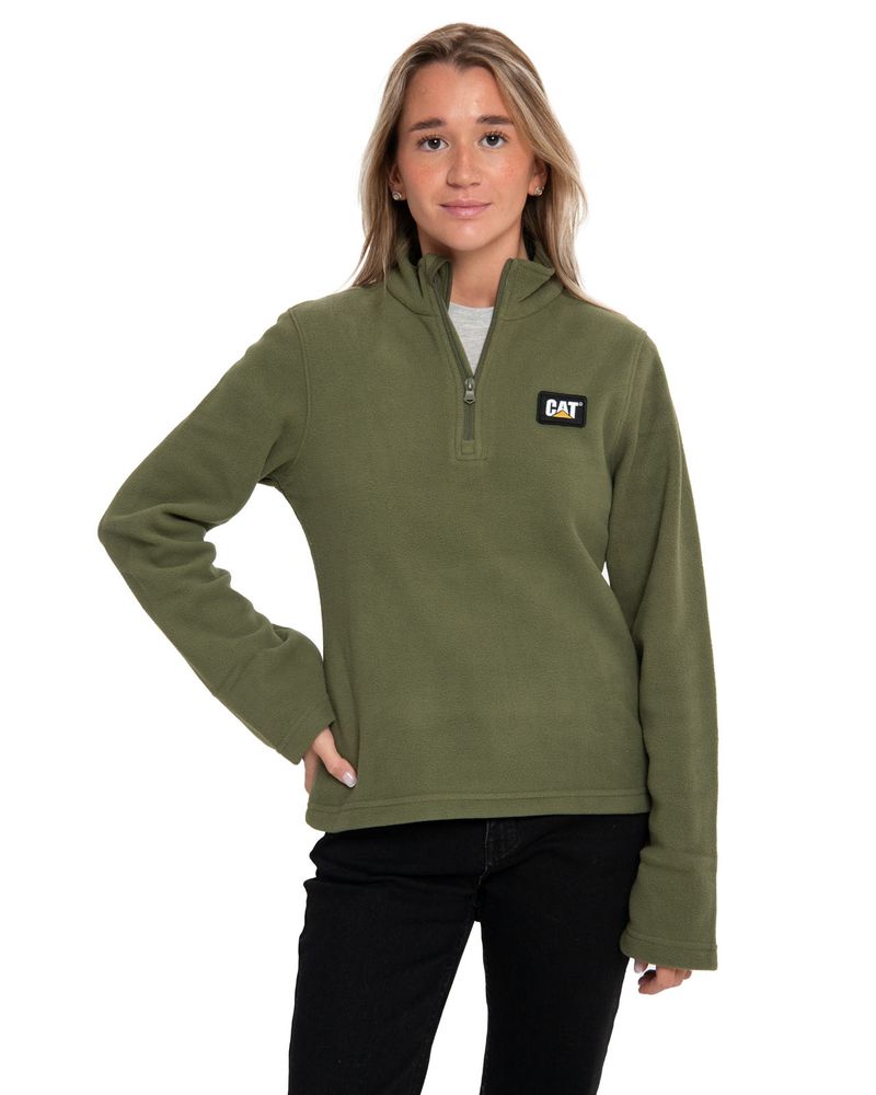 Polar-Casual-Mujer-MICROFLEECE-QUARTER-ZIP-VERDE-CAT