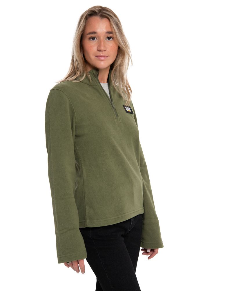 Polar-Casual-Mujer-MICROFLEECE-QUARTER-ZIP-VERDE-CAT