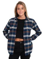 Blusa-manga-larga-Casual-Mujer-FLANNEL-L-S-SHIRT-AZUL-CAT