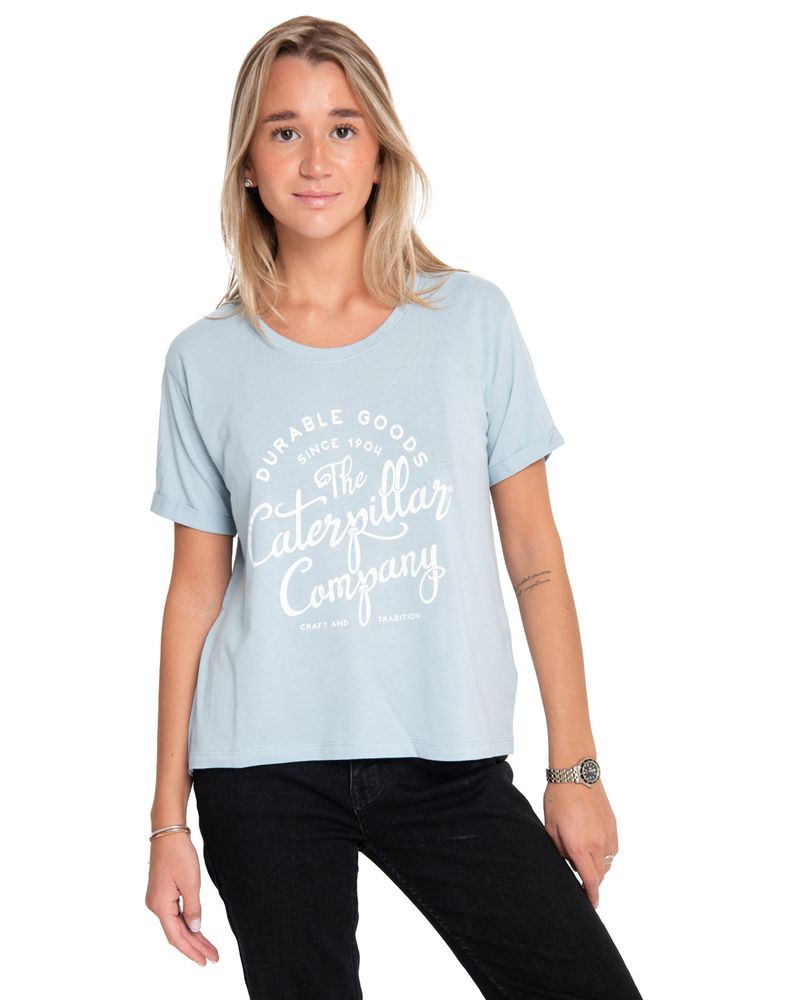 Polera-Manga-corta-Casual-Mujer-NOVELTY-DROPTAIL-TEE-2-AZUL-CAT