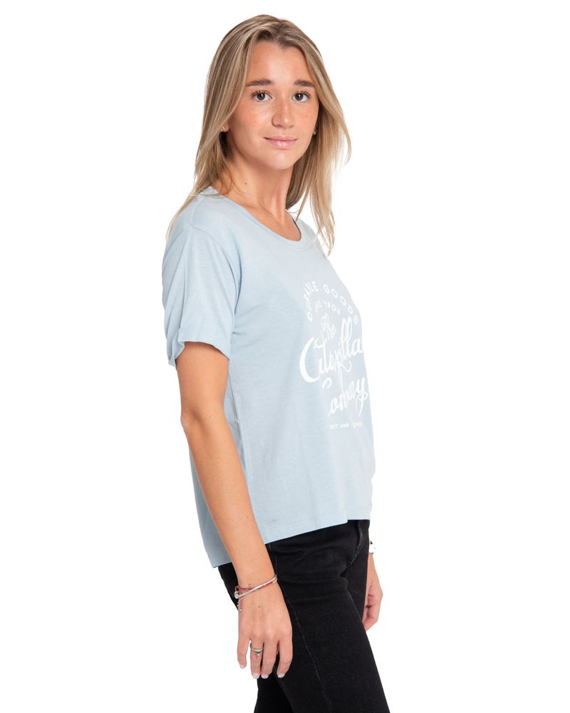 Polera-Manga-corta-Casual-Mujer-NOVELTY-DROPTAIL-TEE-2-AZUL-CAT