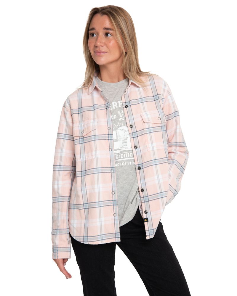 Blusa-manga-larga-Casual-Mujer-FLANNEL-L-S-SHIRT-ROJO-CAT