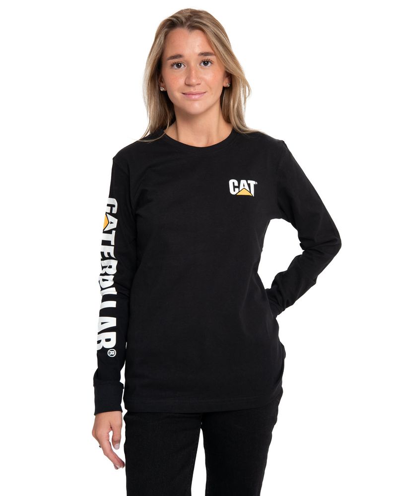 Polera-Manga-larga-Casual-Mujer-WOMEN-S-TRADEMARK-BANNER-L-S-TEE-NEGRO-CAT