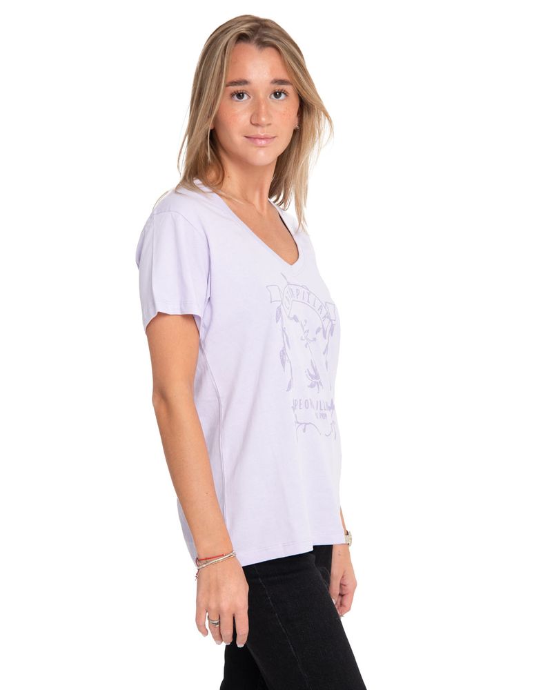 Polera-Manga-corta-Casual-Mujer-NOVELTY-GRAPHIC-V-NECK-TEE-MORADO-CAT