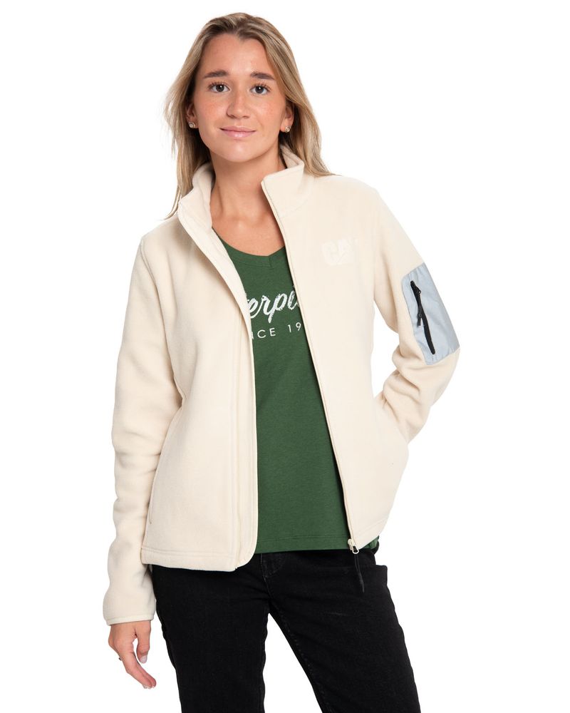 Polar-Casual-Mujer-W-FOUNDATION-FULL-ZIP-POLAR-FLEECE-BEIGE-CRUDO-CAT