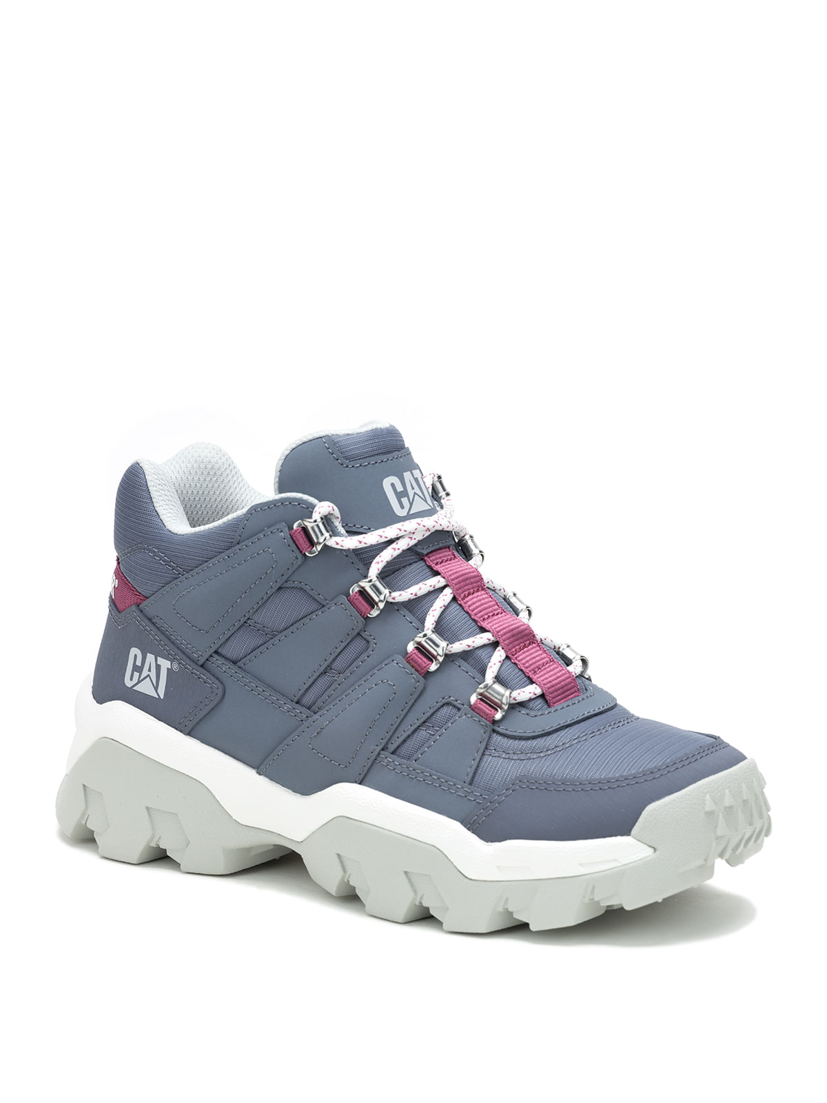 Zapatilla Con Caña Casual Mujer Reactor Mid Azul Cat