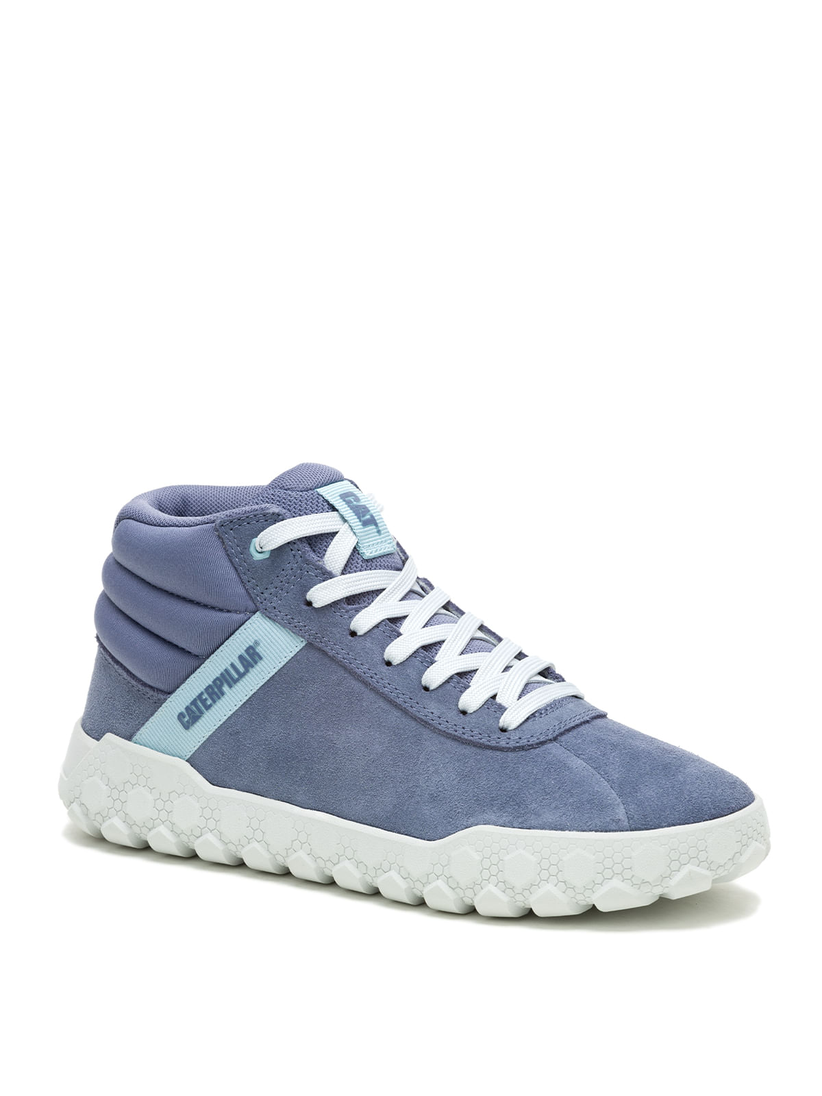 Zapatilla Con Caña Gamuza Mujer Hex + Mid Azul Cat