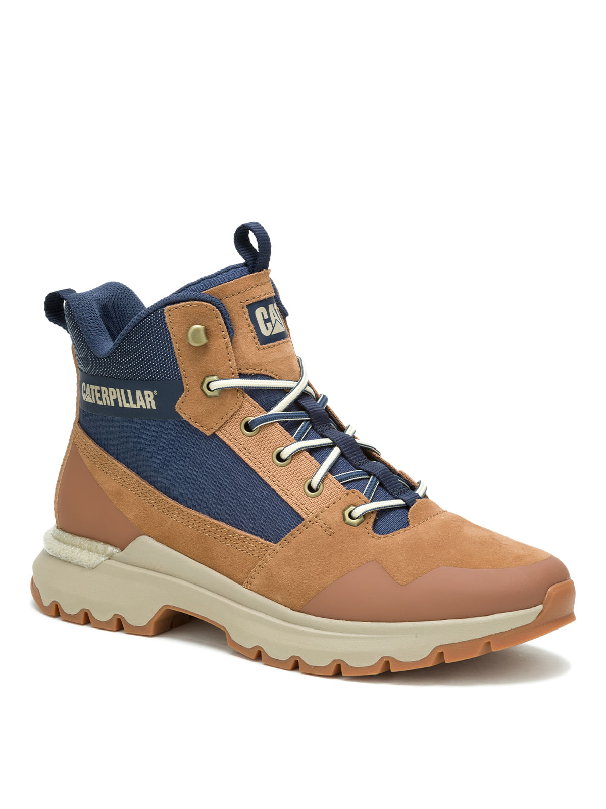 Zapatilla Con Caña Casual Hombre Colorado Sneaker Camel Cat