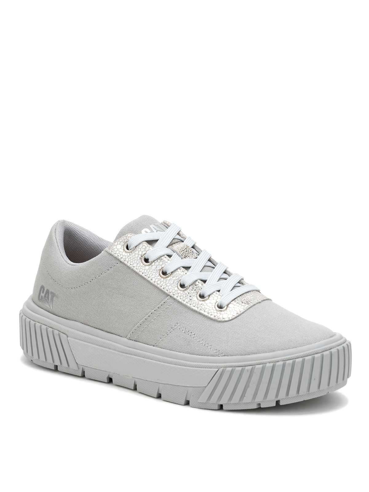 Zapatilla Casual Mujer Amp Canvas Gris Claro Cat