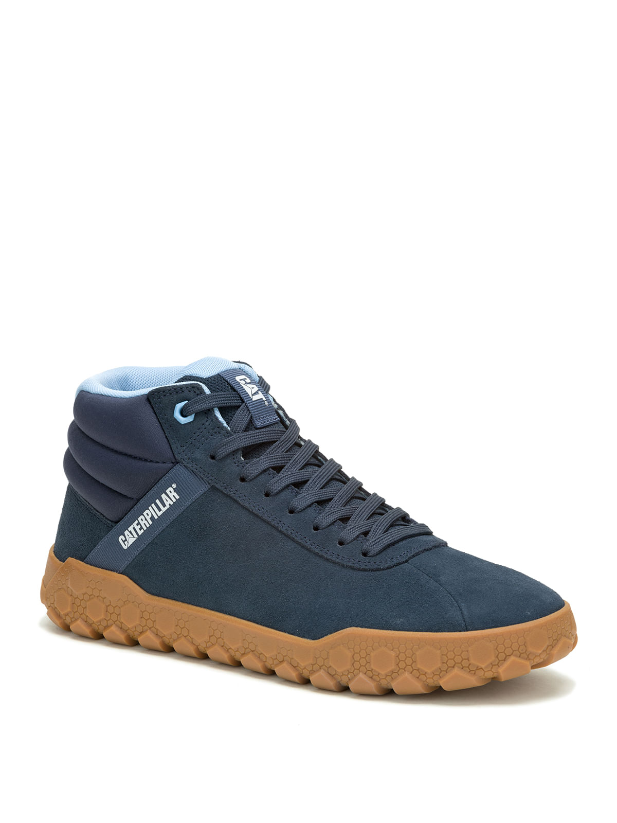 Zapatilla Con Caña Gamuza Hombre Hex + Mid Azul Marino Cat