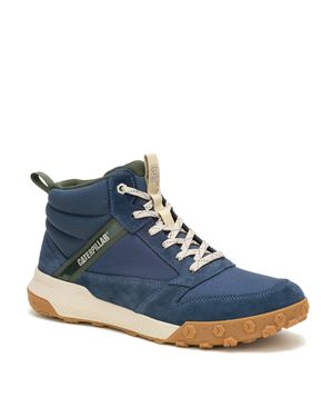 Zapatilla Con Caña Casual Hombre Hex Ready Mid Mesh Azul Cat