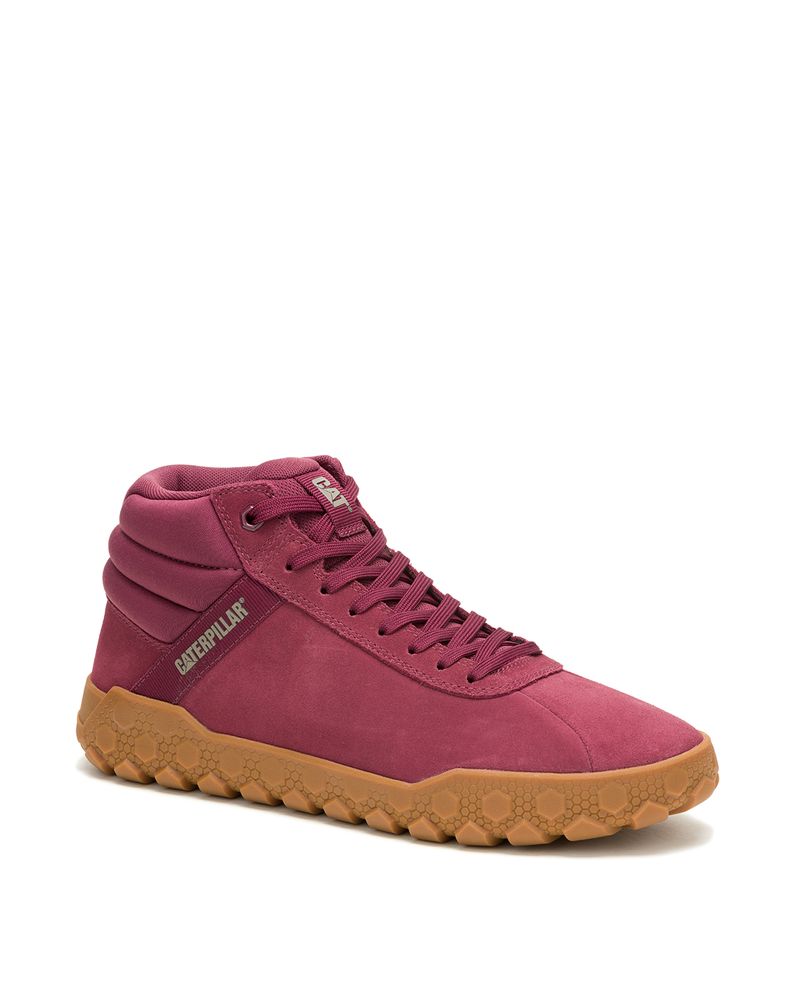 Zapatilla-Con-Caña-Gamuza-Hombre-Hex---Mid-Burdeo-Cat