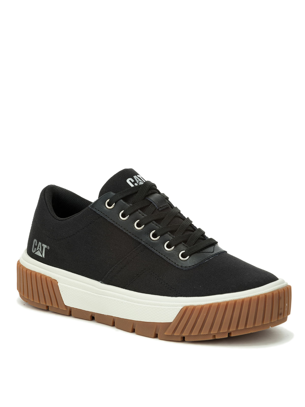 Zapatilla Casual Mujer Amp Canvas Negro Cat