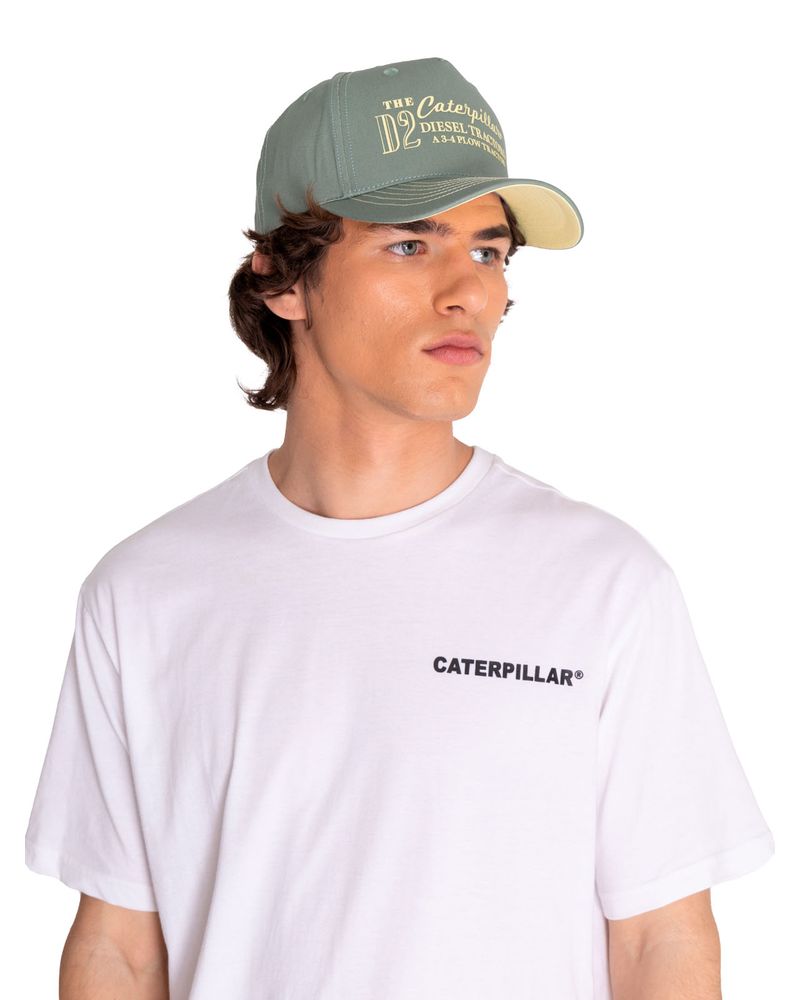 Jockey-Casual-Hombre-CATERPILLAR-D2-5-PANEL-HAT-Verde-CAT