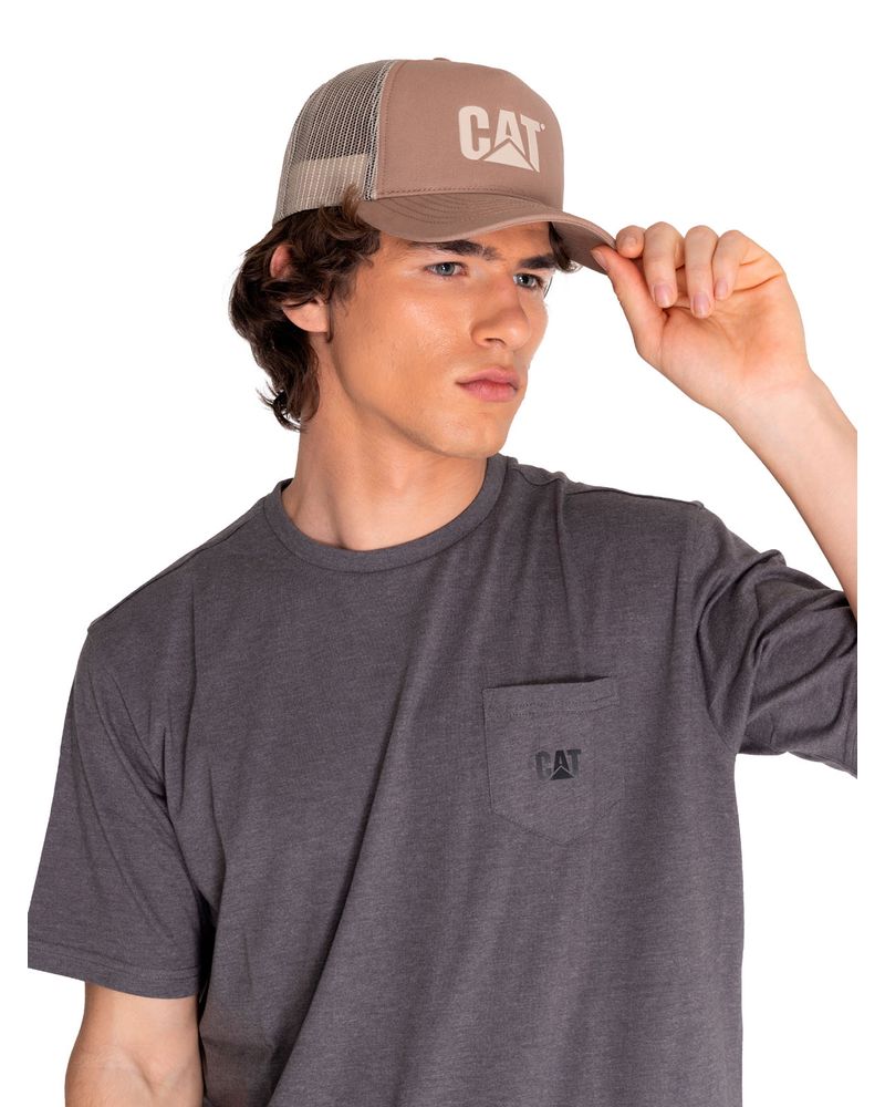 Jockey-Casual-Hombre-CAT-LOGO-MESH-BACK-FOAM-HAT-Beige-Crudo-CAT