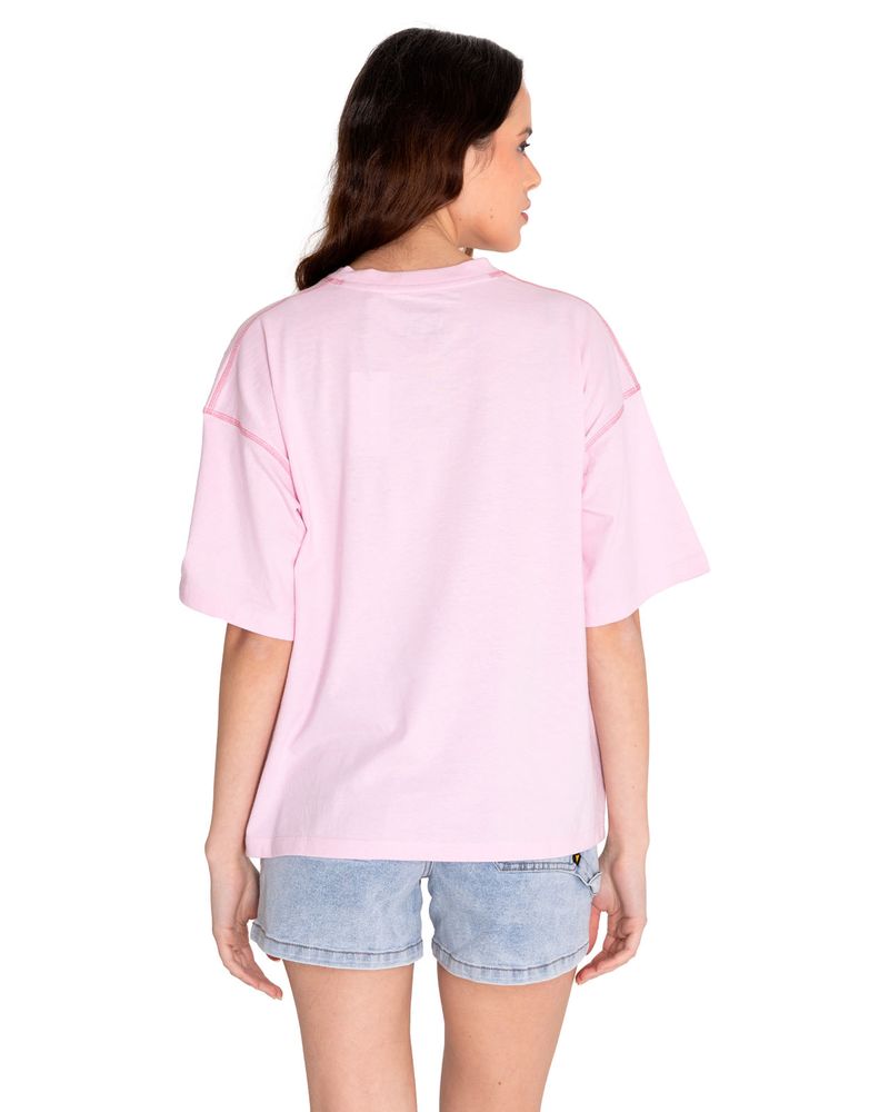 Polera-Manga-corta-Casual-Mujer-CAT-LOGO-BOXY-TEE-Rosado-CAT