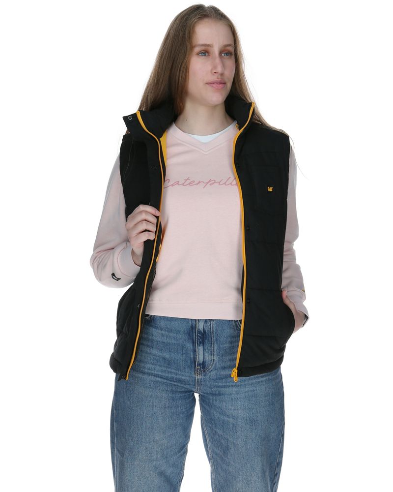 Chaqueta-Sin-manga-Casual-Mujer-WOMEN-S-ARCTIC-ZONE-VEST-Negro-CAT