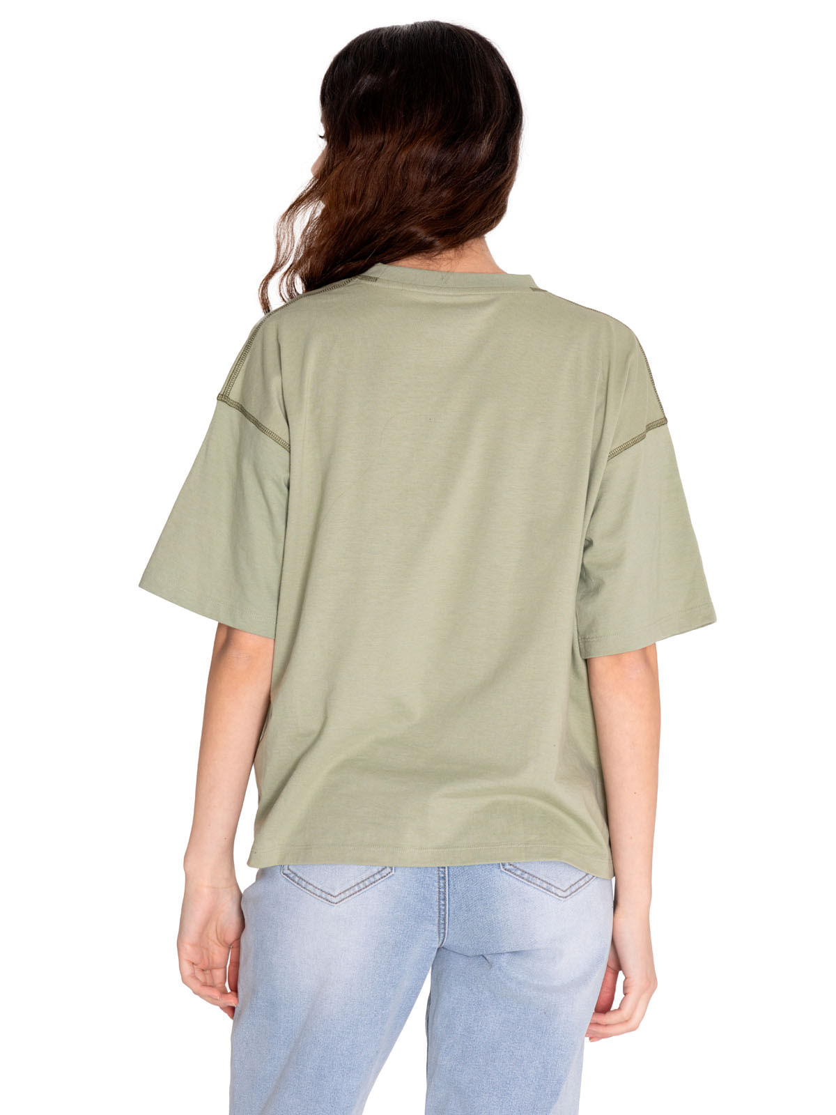 Polera Manga corta Casual Mujer CAT LOGO BOXY TEE Verde CAT