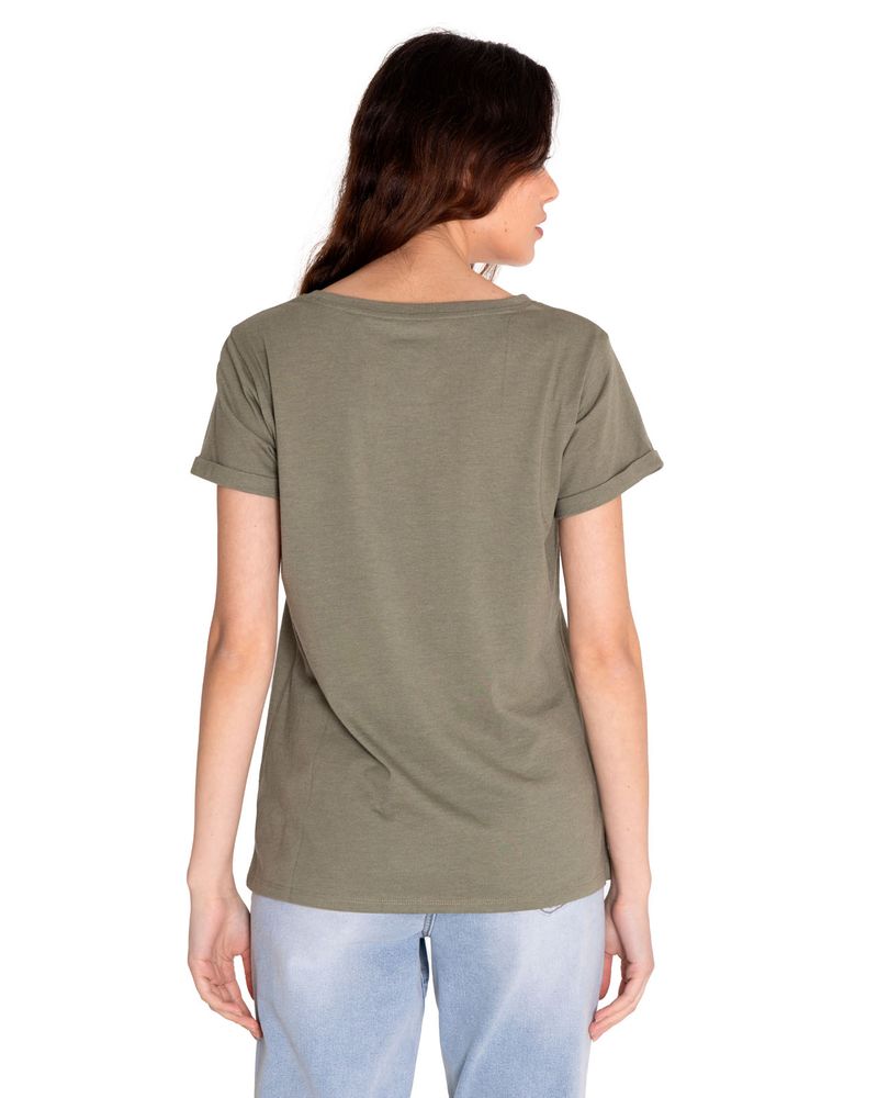 Polera-Manga-corta-Casual-Mujer-NOVELTY-POCKET-TEE-1-Verde-CAT