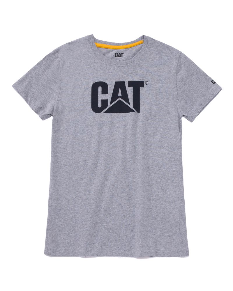 Polera-Manga-corta-Casual-Mujer-WOMEN-S-TM-LOGO-TEE-Gris-CAT