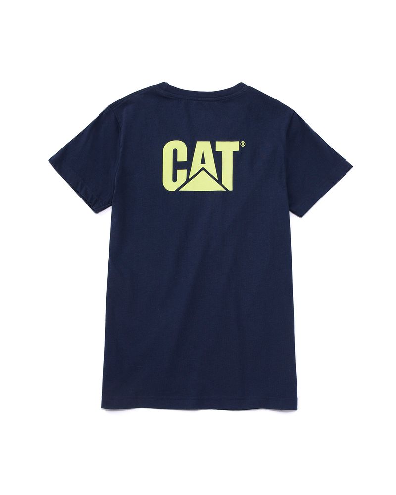 Polera-Manga-corta-Casual-Mujer-WOMEN-S-TRADEMARK-TEE-Azul-CAT