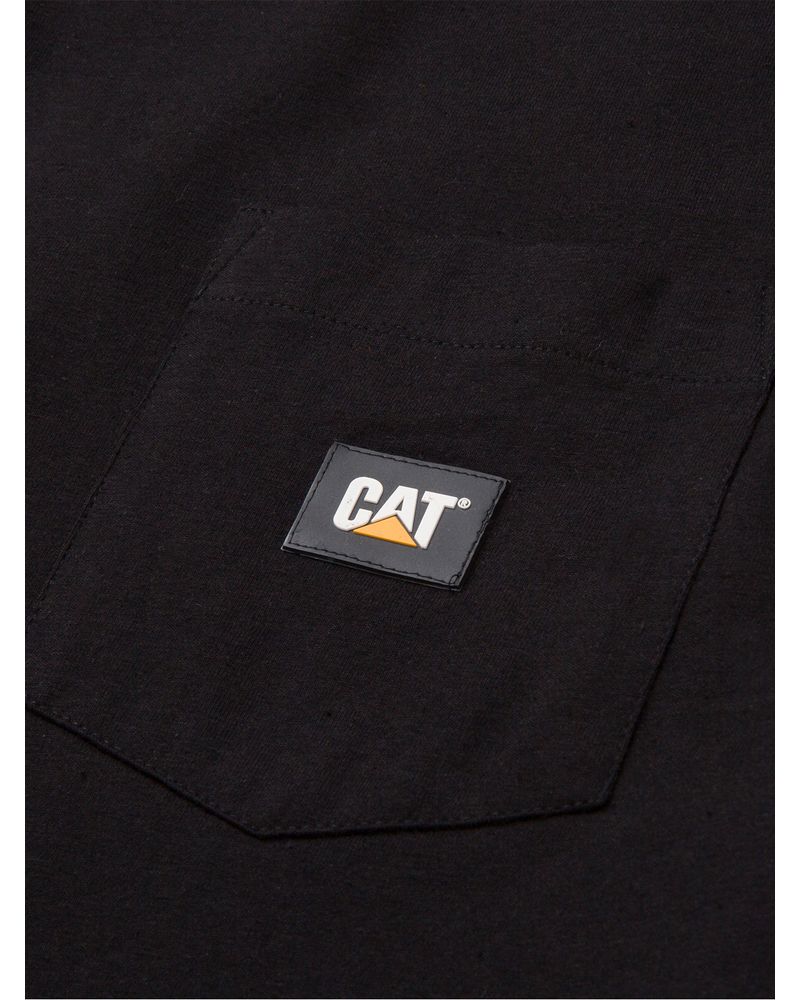 Polera-Manga-corta-Casual-Hombre-LABEL-POCKET-S-S-TEE-Negro-CAT