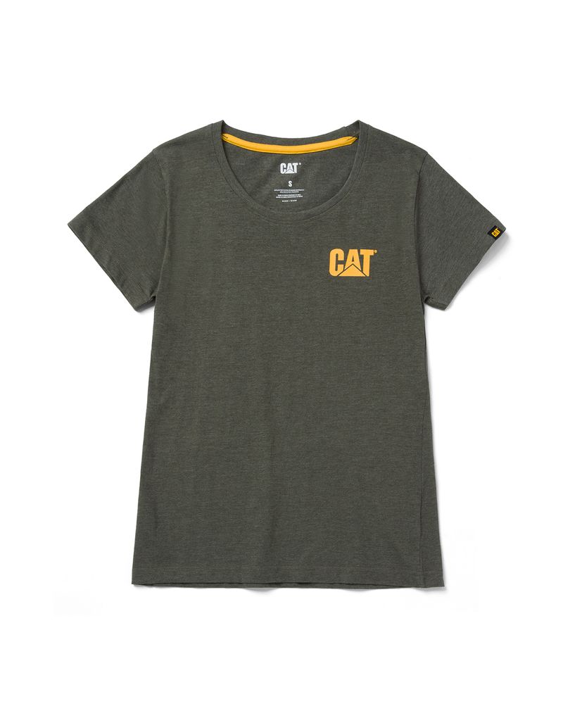 Polera-Manga-corta-Casual-Mujer-WOMEN-S-TRADEMARK-TEE-Verde-CAT