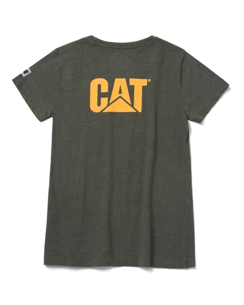 Polera-Manga-corta-Casual-Mujer-WOMEN-S-TRADEMARK-TEE-Verde-CAT