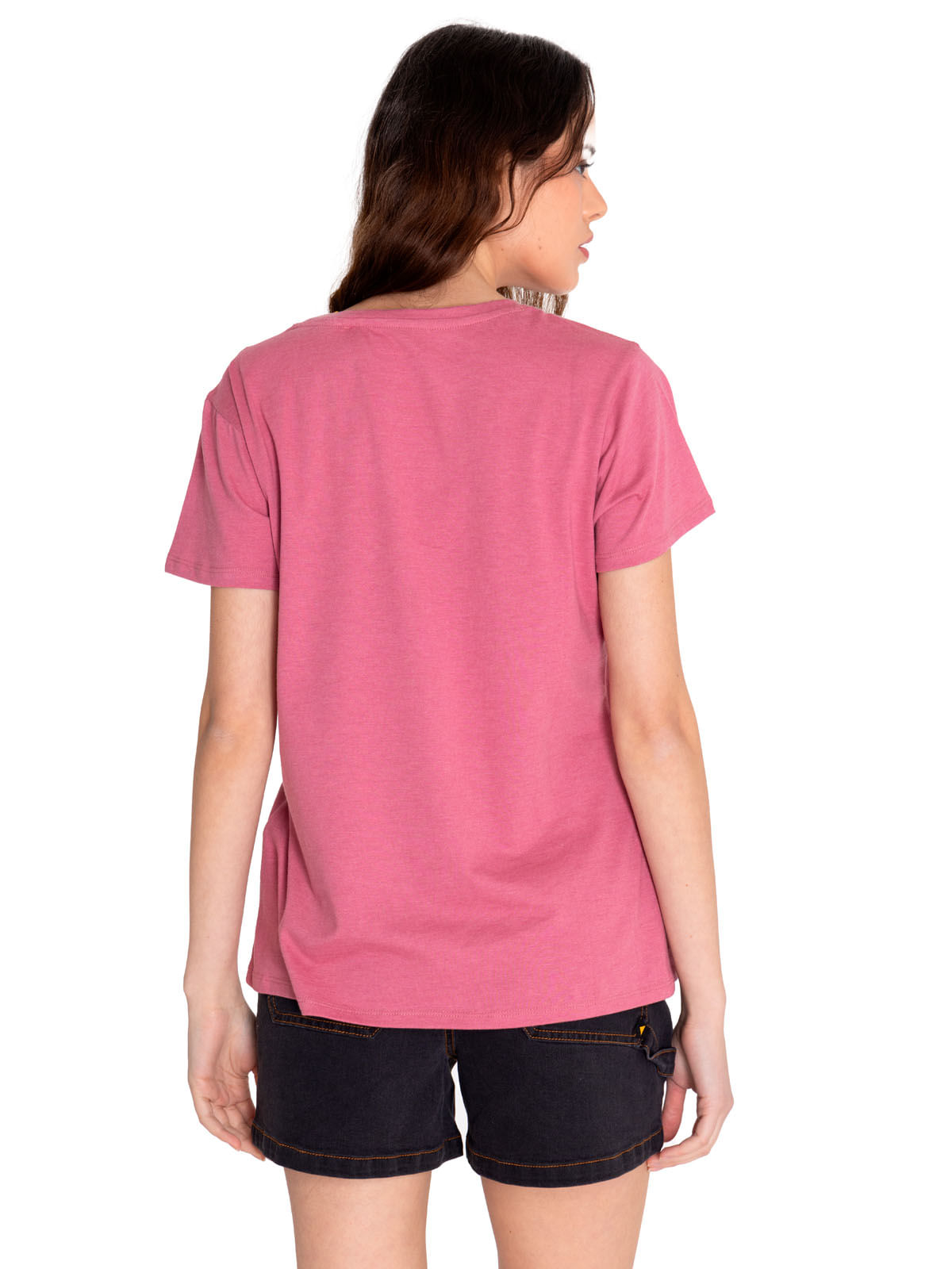 Polera Manga corta Casual Mujer CREW GRAPHIC TEE 1 Rosado CAT