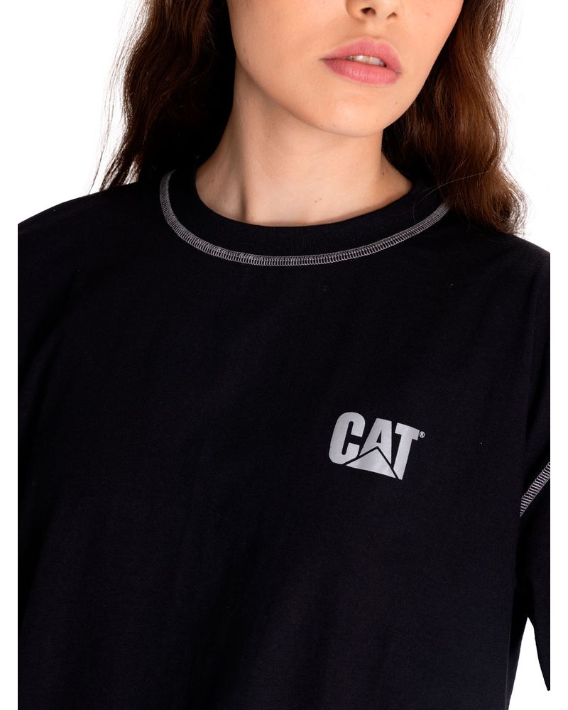 Polera-Manga-corta-Casual-Mujer-CAT-LOGO-BOXY-TEE-Negro-CAT