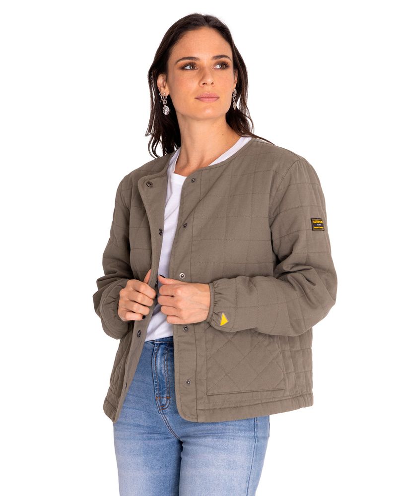 Chaqueta-Casual-Mujer-HERITAGE-UNIFORM-LIGHTWEIGHT-QUILTED-JACKET-Verde-CAT