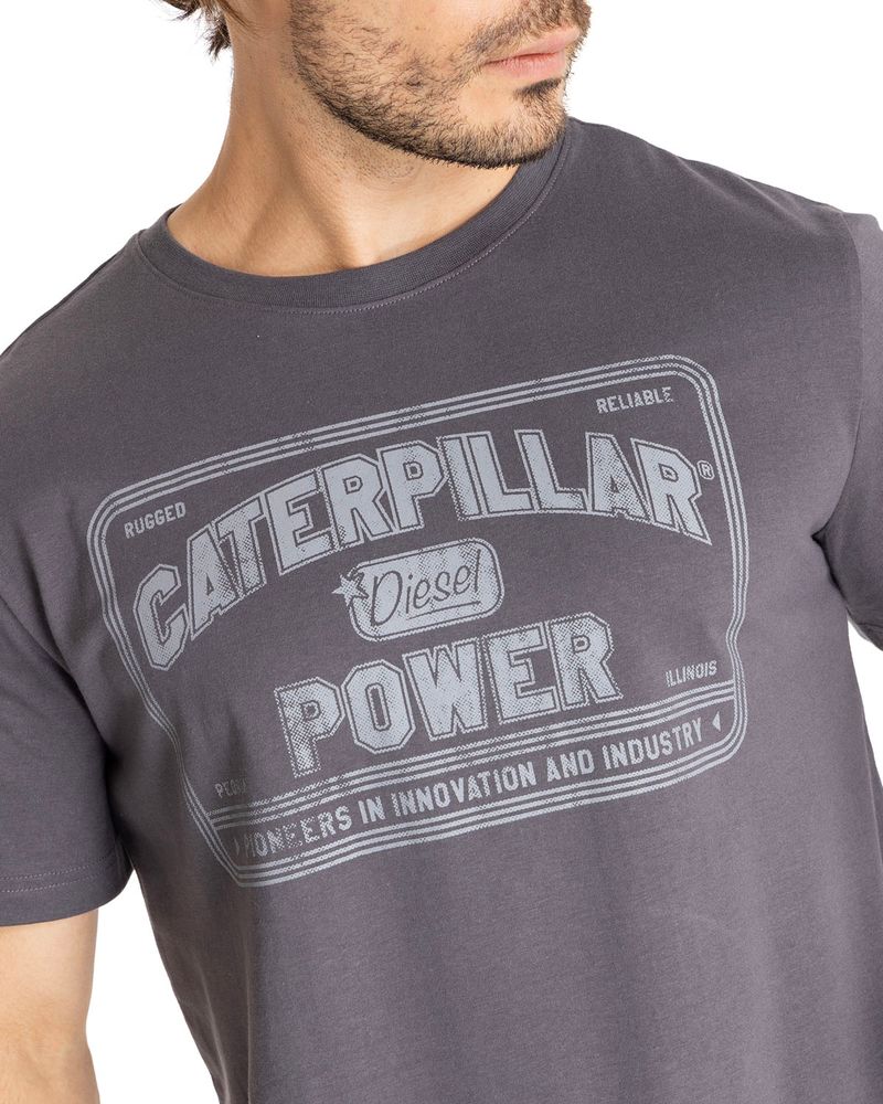 Polera-Manga-corta-Casual-Hombre-CATERPILLAR-POWER-TEE-Gris-CAT