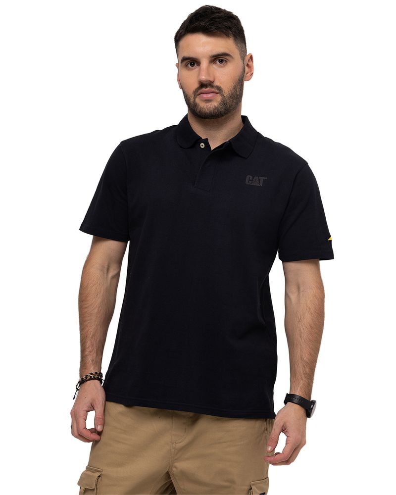 Polera-Polo-Casual-Hombre-CAT-LOGO-PIQUE-POLO-Negro-CAT