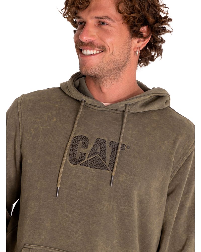 Poleron-Casual-Hombre-HERITAGE-UNIFORM-EMBROIDERED-HOODIE-Verde-CAT