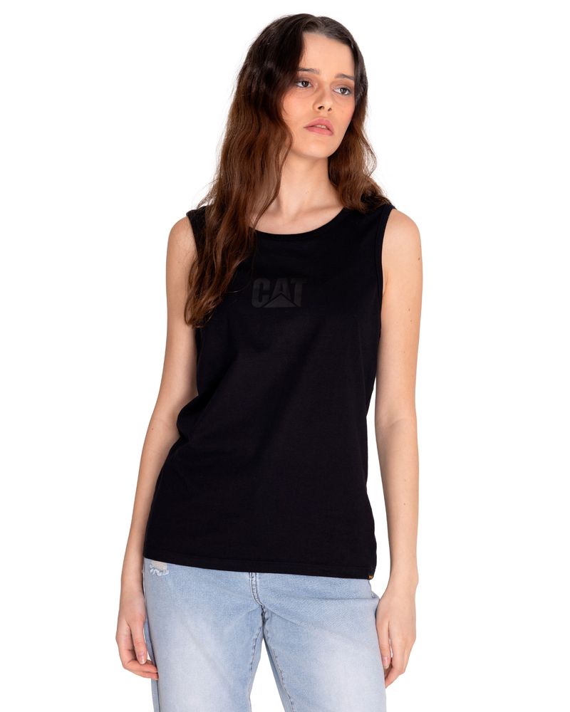 Polera-Sin-manga-Casual-Mujer-CATERPILLAR-LOGO-TEE-TANK-Negro-CAT