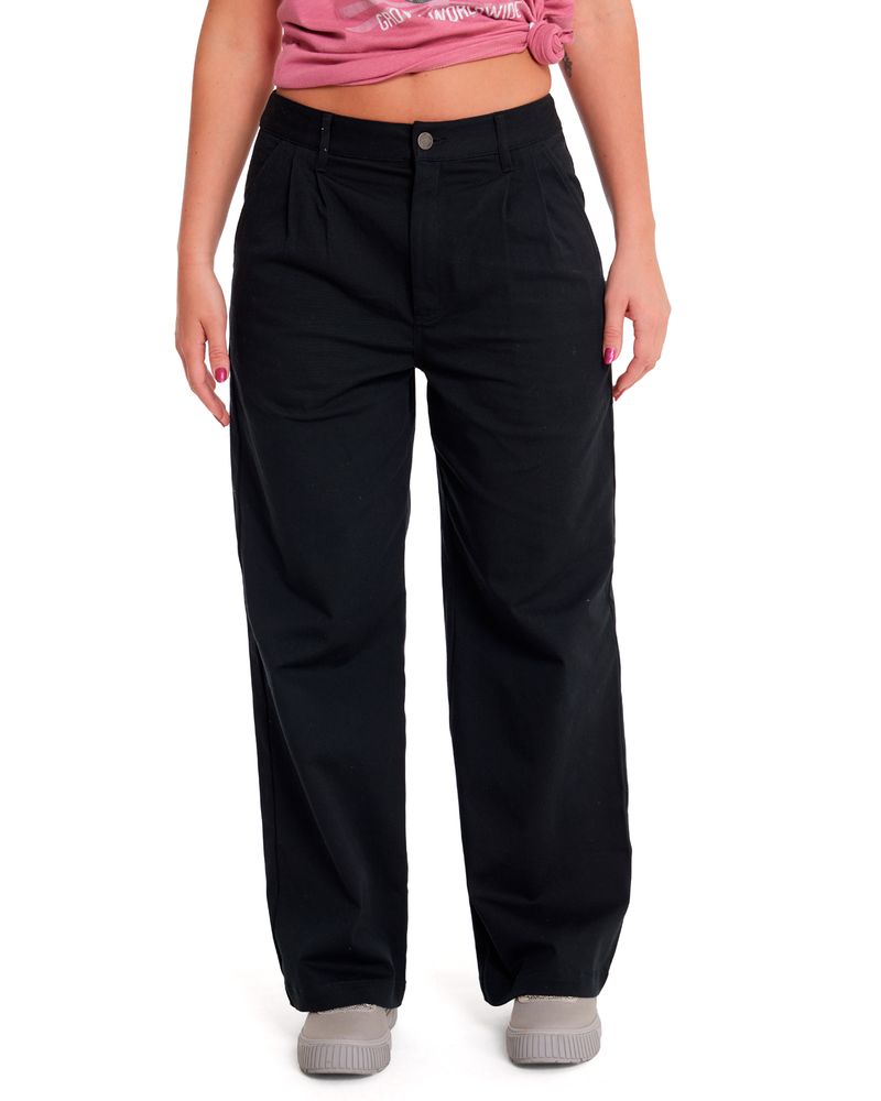 Pantalon-Casual-Mujer-WIDE-LEG-STRETCH-CHINO-PANT-Negro-CAT