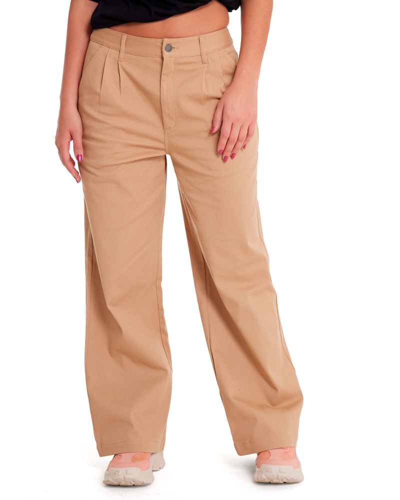 Pantalon-Casual-Mujer-WIDE-LEG-STRETCH-CHINO-PANT-Beige-Crudo-CAT