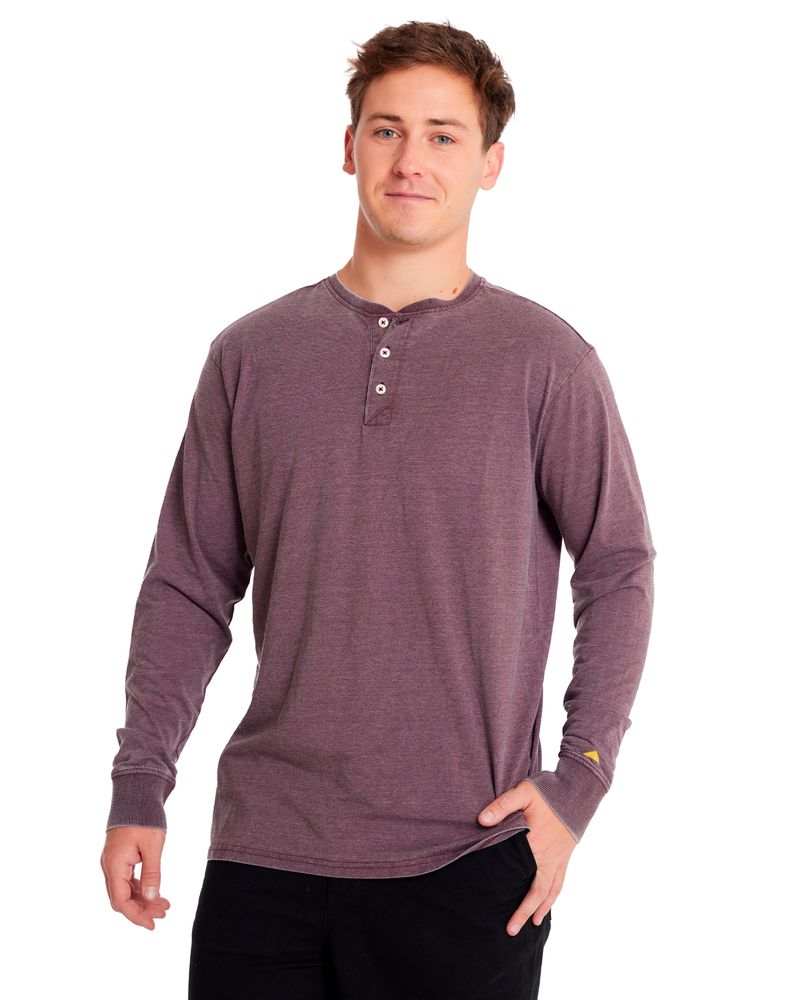 Polera-Manga-larga-Casual-Hombre-BURNOUT-L-S-HENLEY-Burdeo-CAT