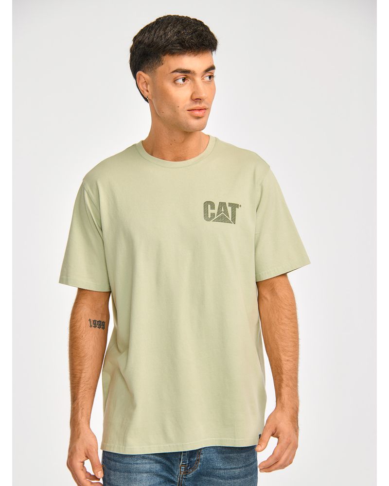 Polera-Manga-corta-Casual-Unisex-HERITAGE-UNIFORM-HEAVYWEIGHT-WASHED-TEE-Verde-CAT