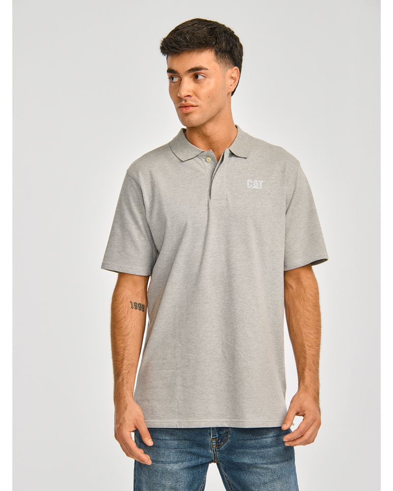 Polera-Polo-Casual-Hombre-CAT-LOGO-PIQUE-POLO-Gris-CAT