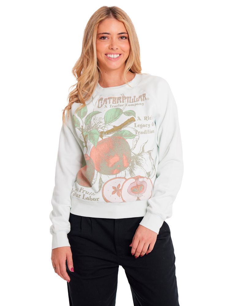 Poleron-Casual-Mujer-CONTRAST-STITCH-GRAPHIC-SWEATSHIRT-Celeste-CAT