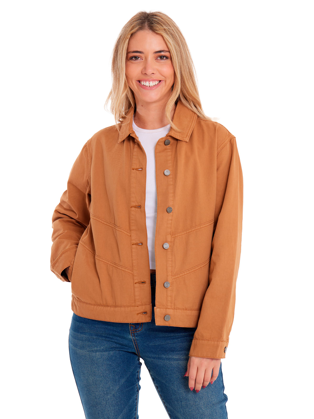 Chaqueta Casual Mujer W TWILL SHIRT JACKET Café CAT