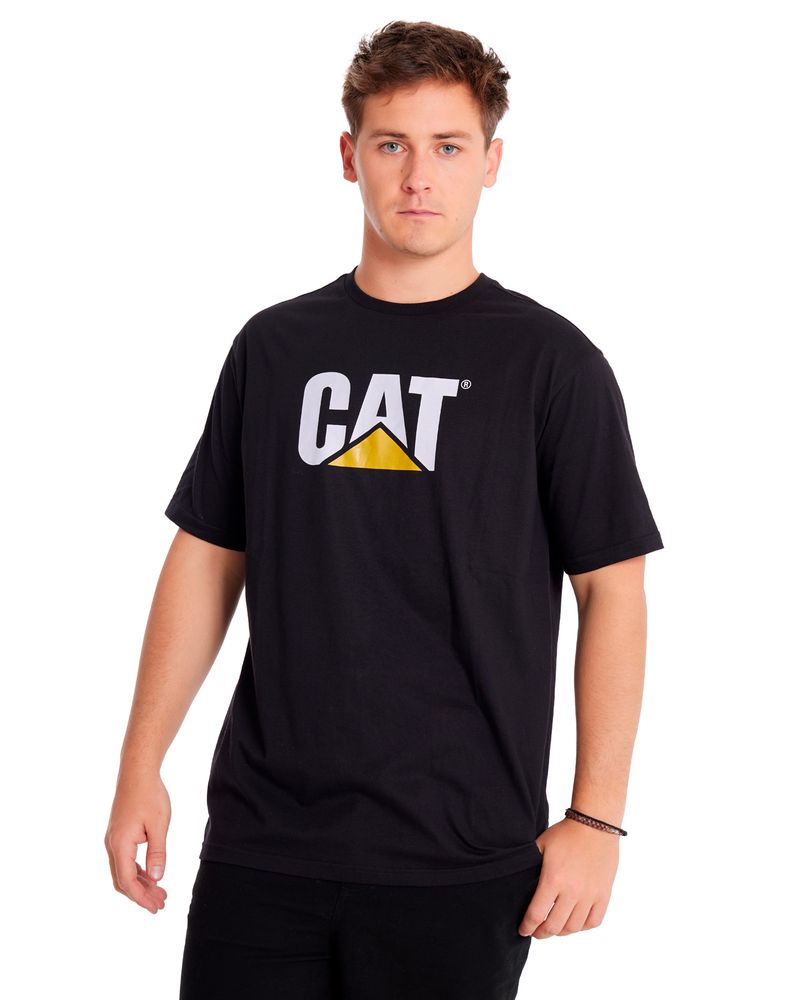 Polera-Manga-corta-Casual-Hombre-CAT-LOGO-TEE-Negro-CAT