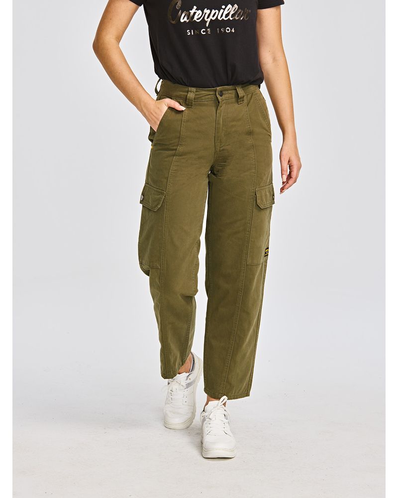 Pantalon-Casual-Mujer-HERITAGE-UNIFORM-HIGH-RISE-CARGO-PANT-Verde-CAT