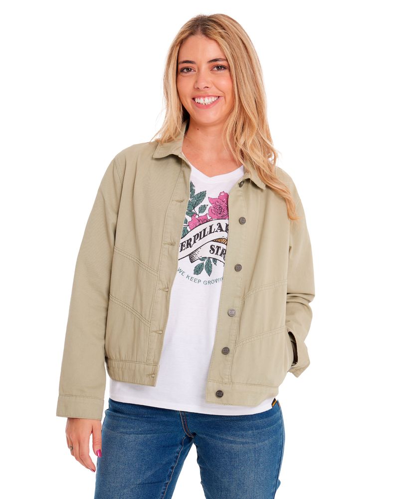 Chaqueta-Casual-Mujer-W-TWILL-SHIRT-JACKET-Verde-CAT