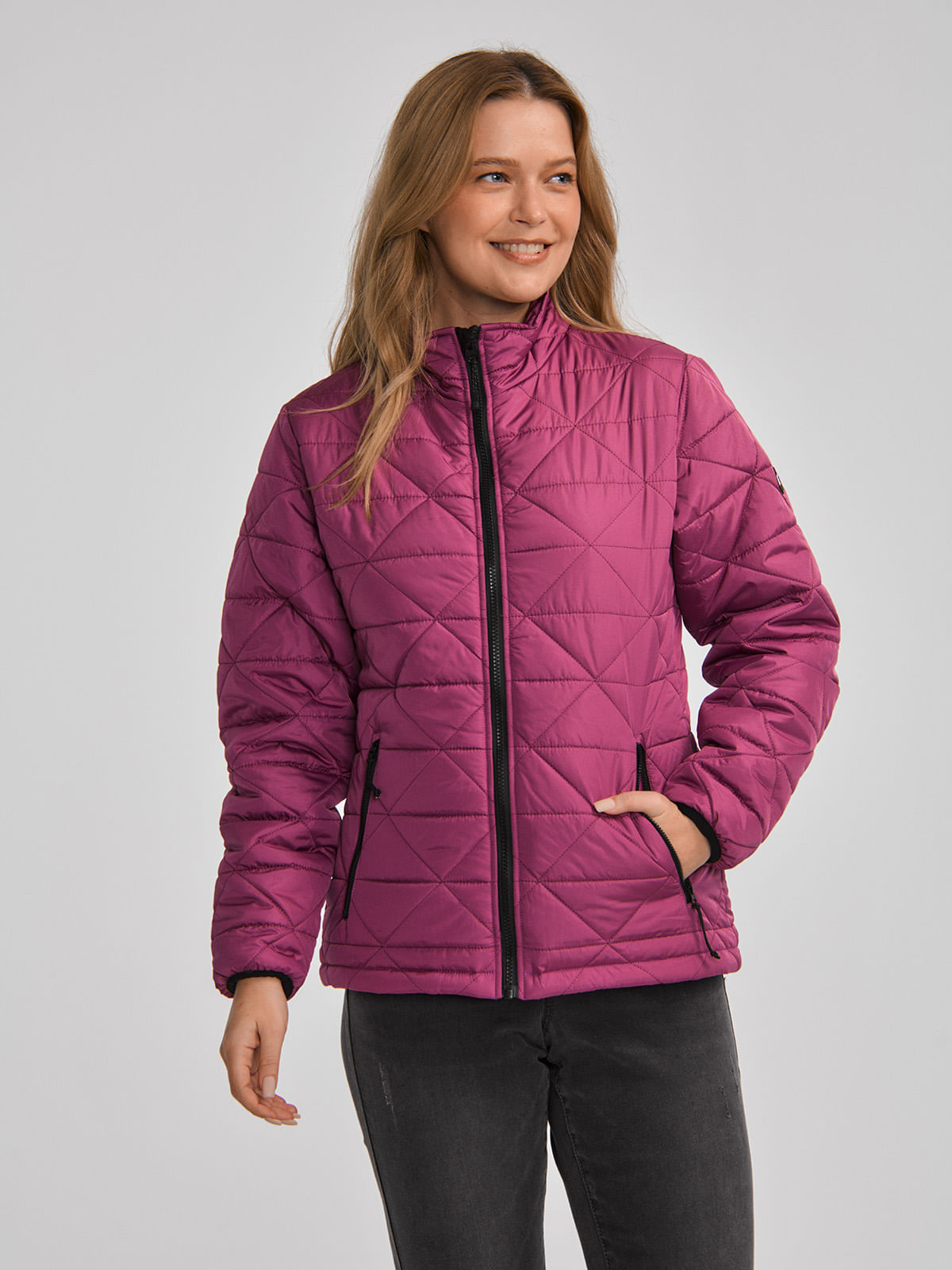 Chaqueta Casual Mujer W MEDIUMWEIGHT INSULATED TRIANGLE QUILTED JACKET Rosado CAT