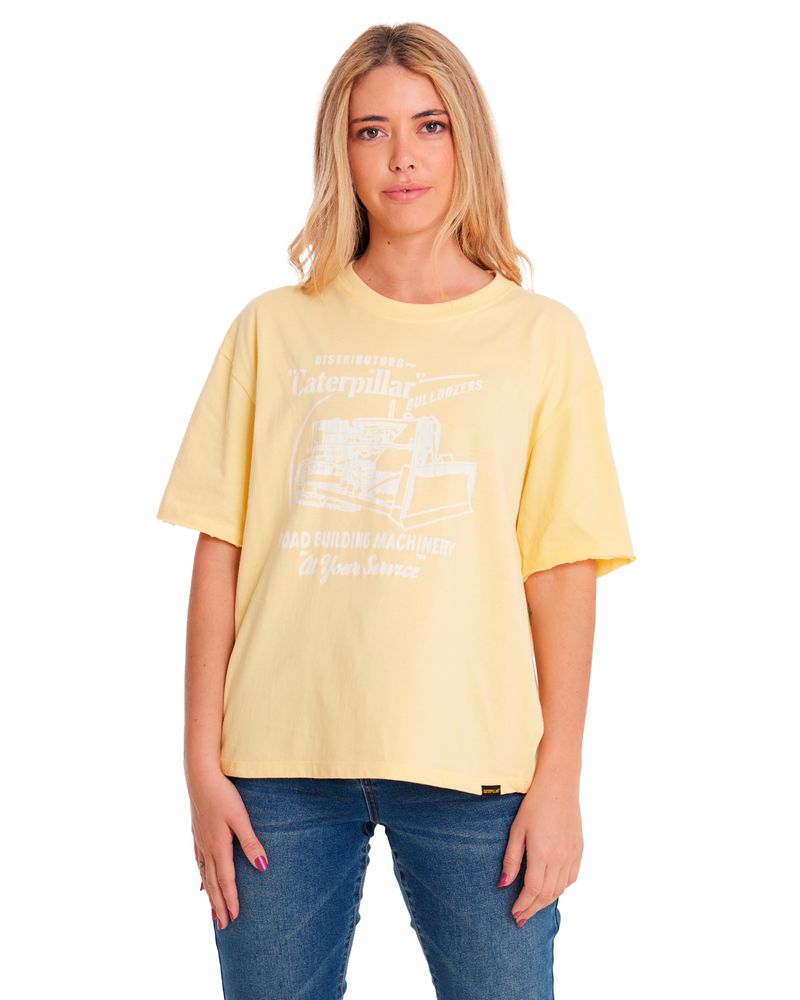 Polera-Manga-corta-Casual-Mujer-BOXY-HEAVYWEIGHT-GRAPHIC-TEE-1-Amarillo-CAT