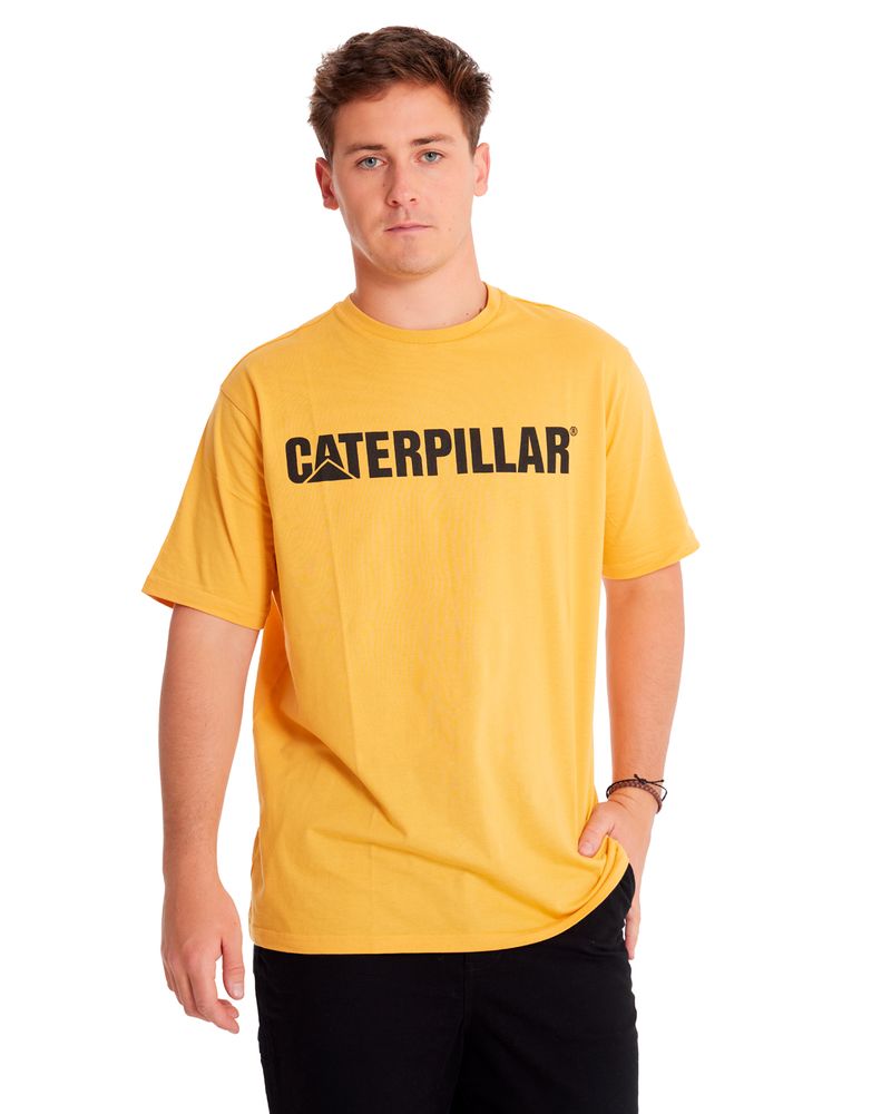 Polera-Manga-corta-Casual-Hombre-CATERPILLAR-LOGO-TEE-Amarillo-CAT