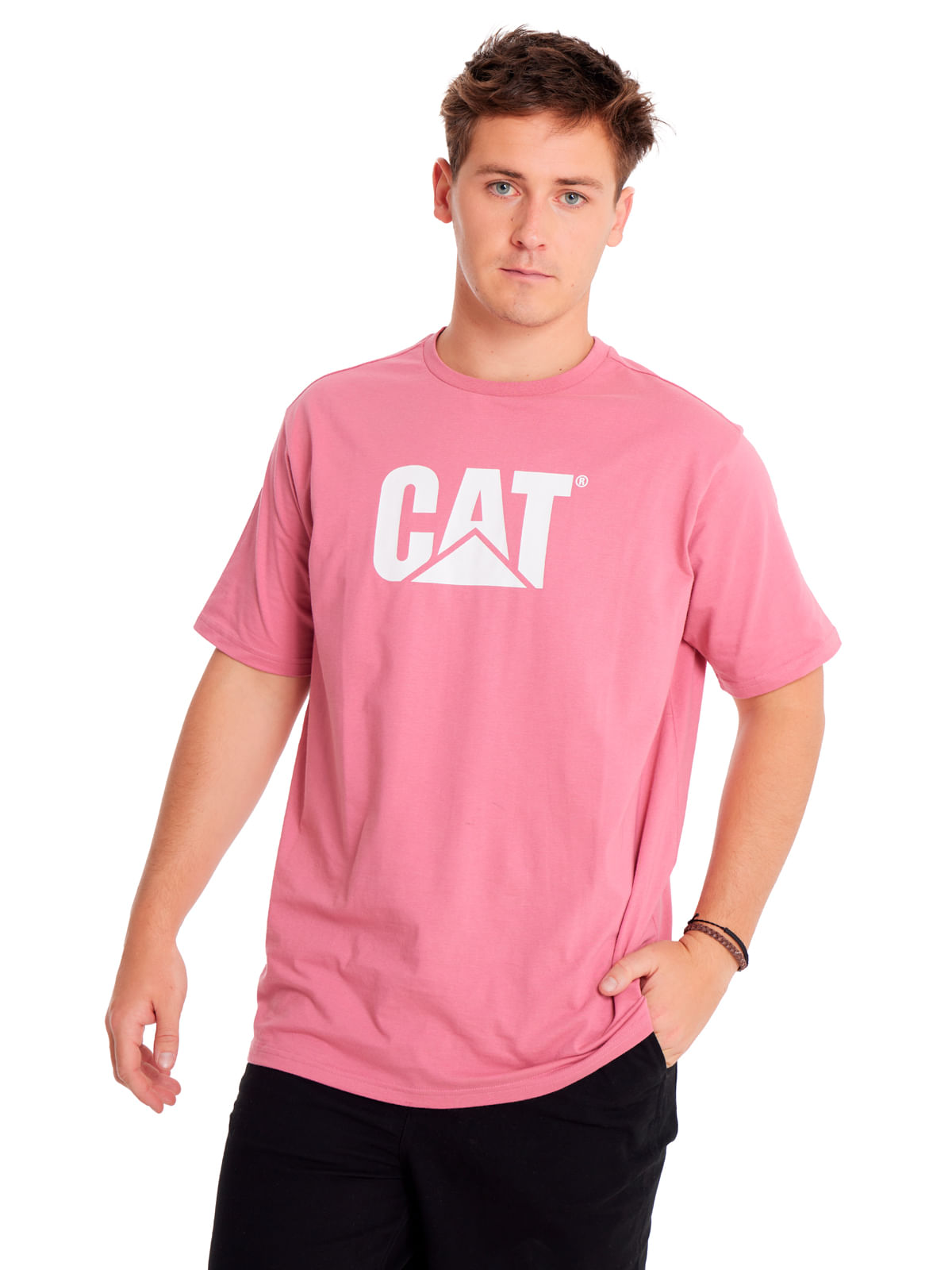 Polera Manga corta Casual Unisex CAT LOGO TEE Rosado CAT